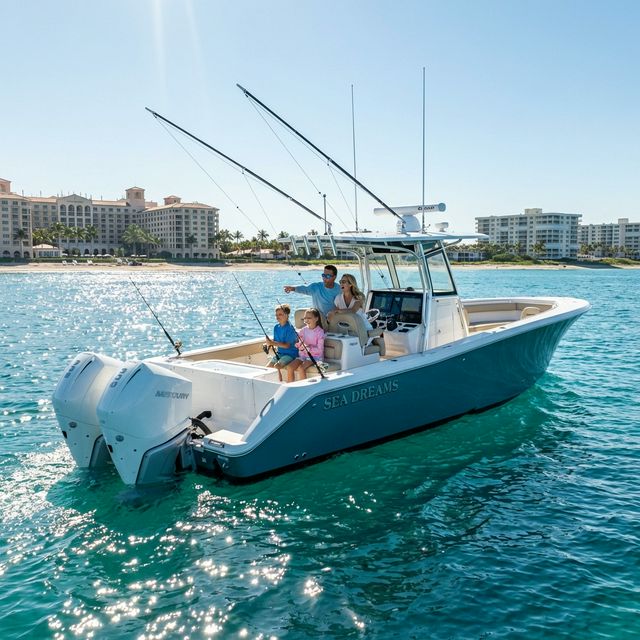 Family fishing in Boca Raton